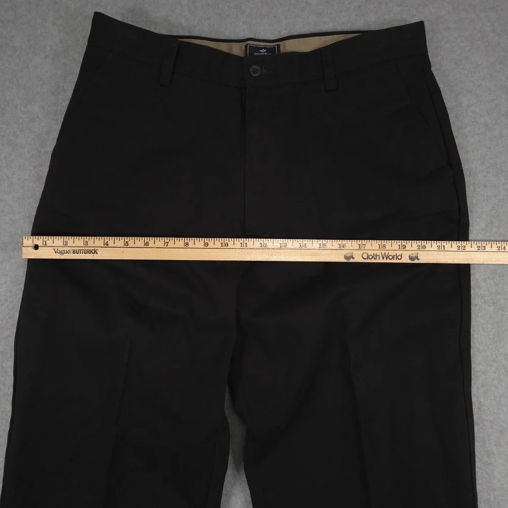 Dockers Mens 34x34 Black Classic Fit D3 Flat Front Chino Khaki Pants School Work